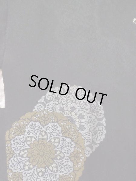 画像4: L0713D Mint  羽織 女性用着物  シルク(正絹)   黒, 唐花 【中古】 【USED】 【リサイクル】 ★★★★☆ (4)