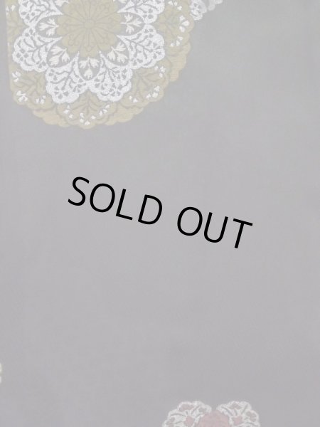 画像5: L0713D Mint  羽織 女性用着物  シルク(正絹)   黒, 唐花 【中古】 【USED】 【リサイクル】 ★★★★☆ (5)