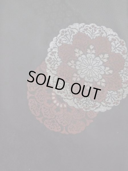 画像7: L0713D Mint  羽織 女性用着物  シルク(正絹)   黒, 唐花 【中古】 【USED】 【リサイクル】 ★★★★☆ (7)