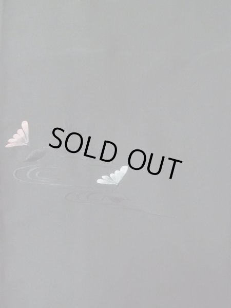 画像4: L0713J Mint  羽織 女性用着物  化繊   黒, 菊 【中古】 【USED】 【リサイクル】 ★★★★☆ (4)