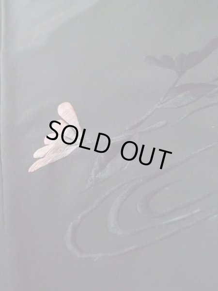 画像8: L0713J Mint  羽織 女性用着物  化繊   黒, 菊 【中古】 【USED】 【リサイクル】 ★★★★☆ (8)