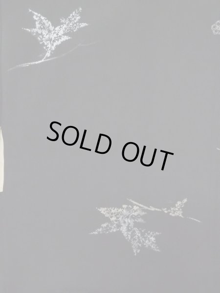 画像4: L0713P  羽織 女性用着物  シルク（正絹）   黒, 葉 【中古】 【USED】 【リサイクル】 ★★★☆☆ (4)