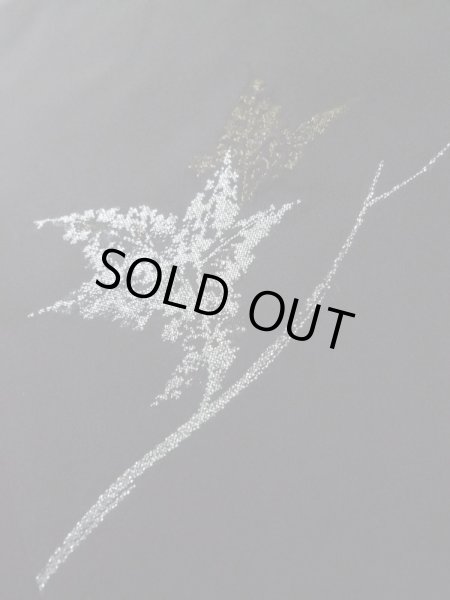 画像11: L0713P  羽織 女性用着物  シルク（正絹）   黒, 葉 【中古】 【USED】 【リサイクル】 ★★★☆☆ (11)