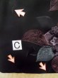 画像15: L0713W  羽織 女性用着物  シルク（正絹）   黒, 花 【中古】 【USED】 【リサイクル】 ★★★☆☆ (15)