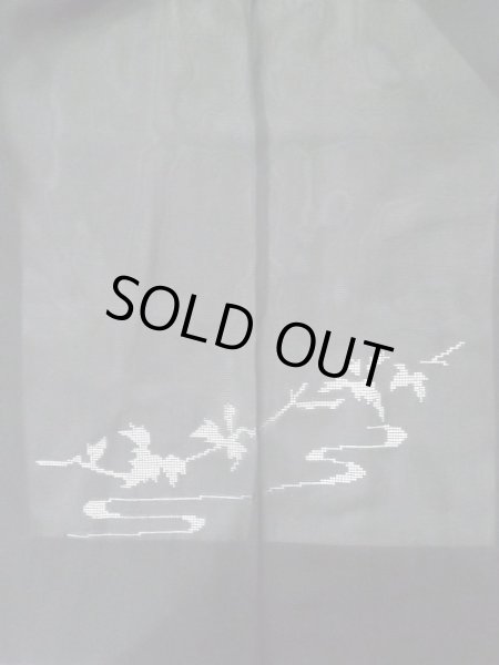 画像3: L0720D  羽織 女性用着物  シルク(正絹)   黒, 葉 【中古】 【USED】 【リサイクル】 ★★☆☆☆ (3)