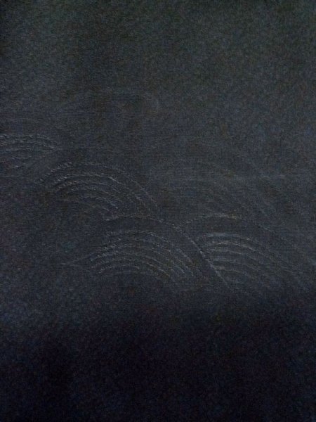 画像7: L0720W  羽織 女性用着物  化繊   黒,  【中古】 【USED】 【リサイクル】 ★★★☆☆ (7)