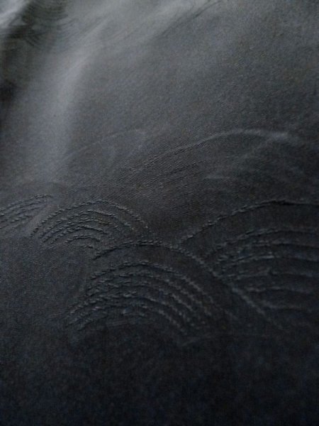 画像10: L0720W  羽織 女性用着物  化繊   黒,  【中古】 【USED】 【リサイクル】 ★★★☆☆ (10)