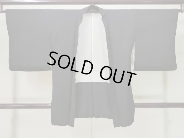 画像1: L0720Y  羽織 女性用着物  シルク（正絹）   黒,  【中古】 【USED】 【リサイクル】 ★★★☆☆ (1)