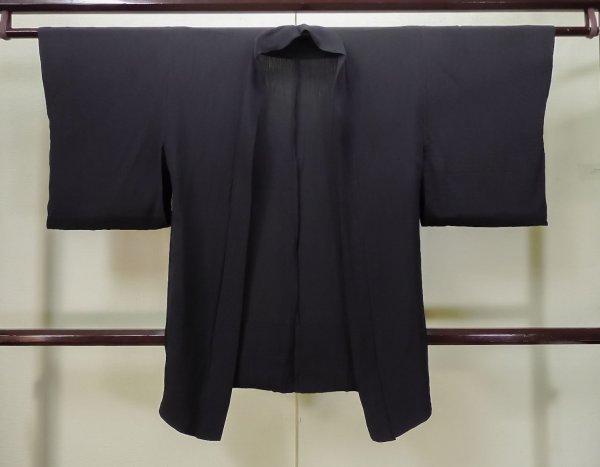 画像1: L0721C  羽織 女性用着物  シルク（正絹）   黒,  【中古】 【USED】 【リサイクル】 ★★★☆☆ (1)
