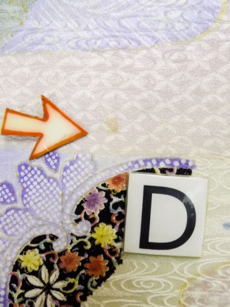 画像24: L0727A  振袖 女性用着物  シルク(正絹) 淡い 薄い マルチカラー, 花 【中古】 【USED】 【リサイクル】 ★★★☆☆ (24)