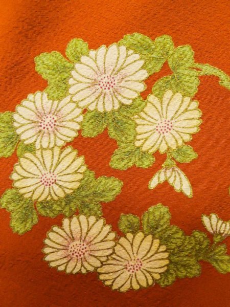 画像10: L0727H  振袖 女性用着物  シルク(正絹)   青, 桜 【中古】 【USED】 【リサイクル】 ★★☆☆☆ (10)