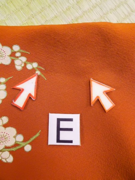 画像22: L0727H  振袖 女性用着物  シルク(正絹)   青, 桜 【中古】 【USED】 【リサイクル】 ★★☆☆☆ (22)