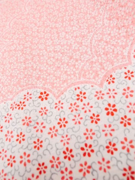 画像10: L0727I  振袖 女性用着物  シルク(正絹) 淡い 薄い 桃色, 花 【中古】 【USED】 【リサイクル】 ★★☆☆☆ (10)