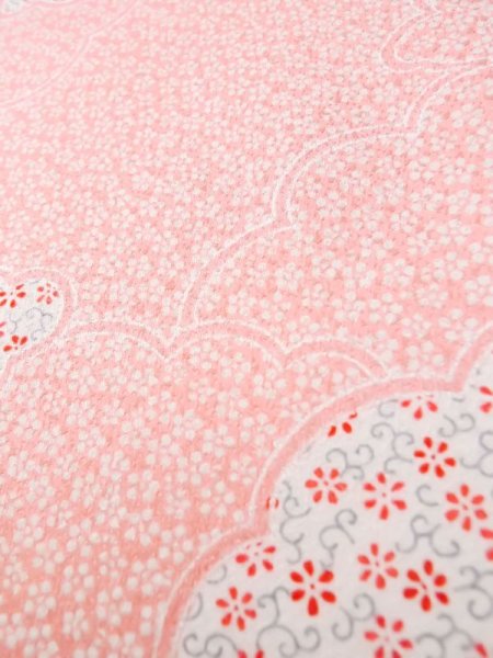 画像11: L0727I  振袖 女性用着物  シルク(正絹) 淡い 薄い 桃色, 花 【中古】 【USED】 【リサイクル】 ★★☆☆☆ (11)