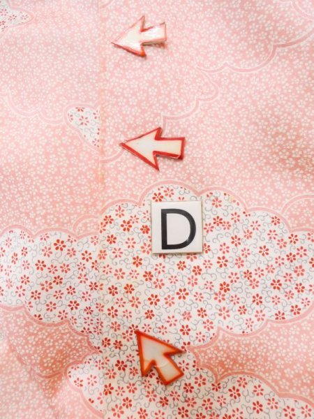 画像19: L0727I  振袖 女性用着物  シルク(正絹) 淡い 薄い 桃色, 花 【中古】 【USED】 【リサイクル】 ★★☆☆☆ (19)