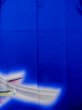 画像6: L0727J  振袖 女性用着物  シルク（正絹）  鮮やか 青, 蝶々 【中古】 【USED】 【リサイクル】 ★★☆☆☆ (6)