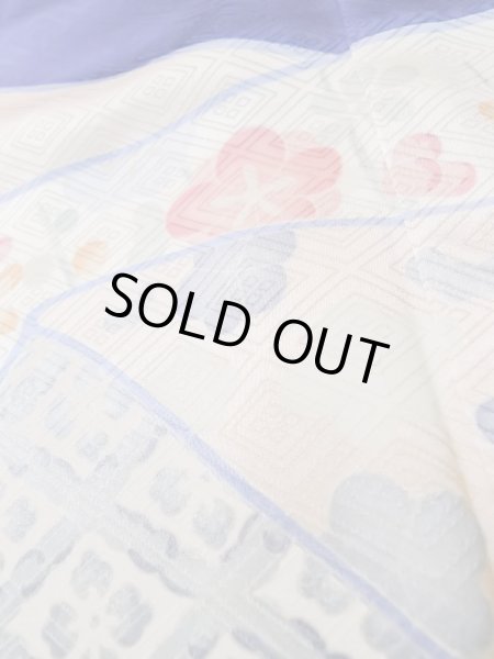 画像18: L0727K  振袖 女性用着物 青海波、花菱、七宝柄 シルク(正絹) 淡い 薄い 桃色, 熨斗 鮮やか【中古】 【USED】 【リサイクル】 ★★☆☆☆ (18)