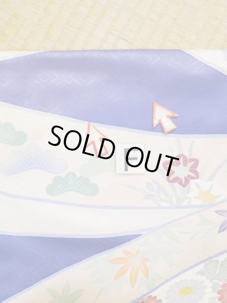 画像29: L0727K  振袖 女性用着物 青海波、花菱、七宝柄 シルク(正絹) 淡い 薄い 桃色, 熨斗 鮮やか【中古】 【USED】 【リサイクル】 ★★☆☆☆ (29)