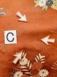 画像20: L0727L  振袖 女性用着物 花車 シルク（正絹）   橙色, 菊 【中古】 【USED】 【リサイクル】 ★★☆☆☆ (20)