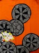 画像8: L0727M  振袖 女性用着物  シルク（正絹）   橙色, ぼたん 【中古】 【USED】 【リサイクル】 ★★★☆☆ (8)
