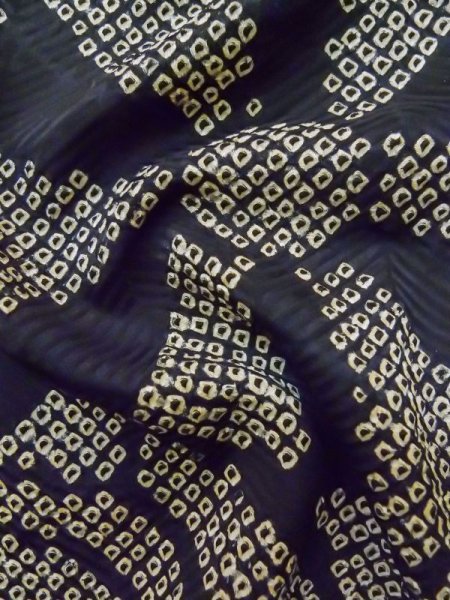 画像18: L0727M  振袖 女性用着物  シルク(正絹)   橙色, ぼたん 【中古】 【USED】 【リサイクル】 ★★★☆☆ (18)