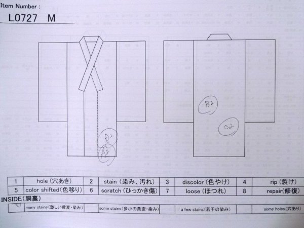 画像20: L0727M  振袖 女性用着物  シルク(正絹)   橙色, ぼたん 【中古】 【USED】 【リサイクル】 ★★★☆☆ (20)
