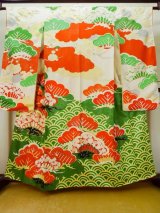 5k133 振袖　正絹　総絞　仮絵羽　仮縫　未仕立て　橙色　白　花柄　和装　着物 総絞り 女性着物 | 通販・人気ランキング - 価格.com