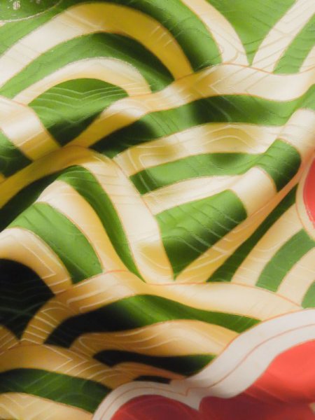 画像18: L0727N  振袖 女性用着物  シルク(正絹)   オフ ホワイト, 桜 【中古】 【USED】 【リサイクル】 ★☆☆☆☆ (18)