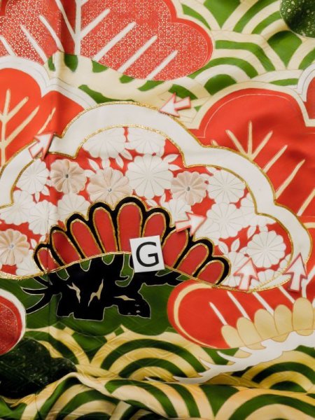 画像26: L0727N  振袖 女性用着物  シルク(正絹)   オフ ホワイト, 桜 【中古】 【USED】 【リサイクル】 ★☆☆☆☆ (26)