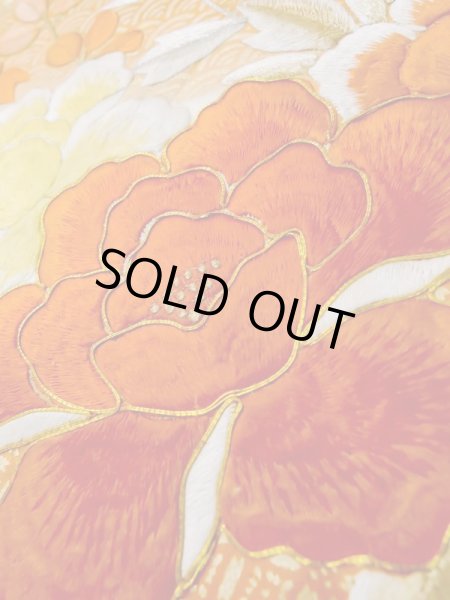 画像14: L0727O  振袖 女性用着物  シルク（正絹）   オフ　ホワイト, 花 【中古】 【USED】 【リサイクル】 ★★☆☆☆ (14)