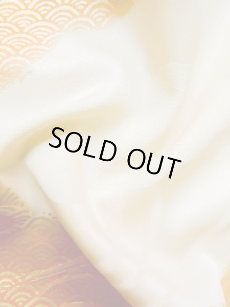 画像17: L0727O  振袖 女性用着物  シルク（正絹）   オフ　ホワイト, 花 【中古】 【USED】 【リサイクル】 ★★☆☆☆ (17)