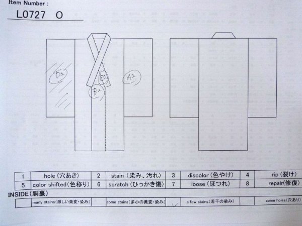 画像18: L0727O  振袖 女性用着物  シルク（正絹）   オフ　ホワイト, 花 【中古】 【USED】 【リサイクル】 ★★☆☆☆ (18)