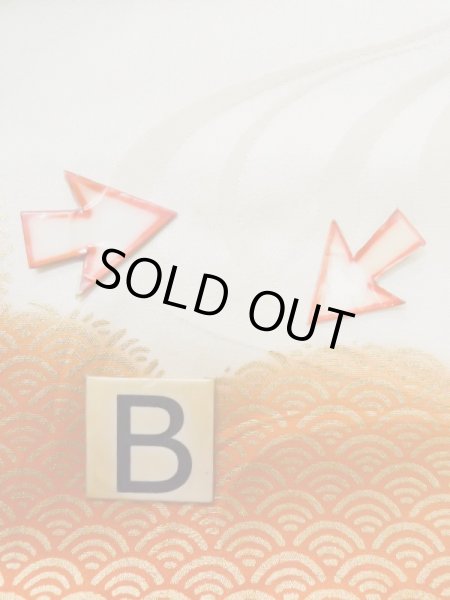 画像20: L0727O  振袖 女性用着物  シルク（正絹）   オフ　ホワイト, 花 【中古】 【USED】 【リサイクル】 ★★☆☆☆ (20)