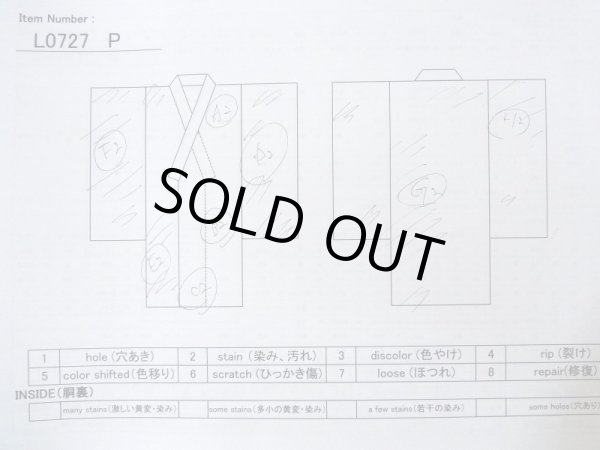 画像19: L0727P  振袖 女性用着物 扇、七宝、亀甲柄 シルク(正絹) 淡い 薄い マルチカラー, ぼたん 【中古】 【USED】 【リサイクル】 ★★☆☆☆ (19)