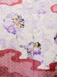 画像7: L0727R  振袖 女性用着物 鳥、青海波、壺、かのこ、□、〇、抽象的柄 シルク（正絹）  淡い 赤色, ぼたん 【中古】 【USED】 【リサイクル】 ★★★☆☆ (7)