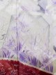 画像13: L0727R  振袖 女性用着物 鳥、青海波、壺、かのこ、□、〇、抽象的柄 シルク（正絹）  淡い 赤色, ぼたん 【中古】 【USED】 【リサイクル】 ★★★☆☆ (13)