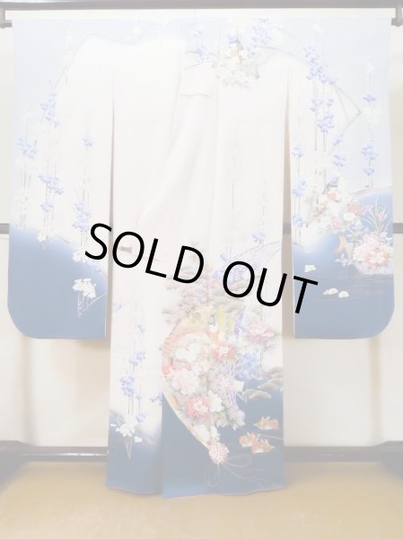 画像3: L0727S  振袖 女性用着物  シルク(正絹) 淡い 薄い 桃色, 童子 【中古】 【USED】 【リサイクル】 ★★☆☆☆ (3)