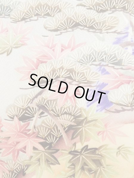 画像12: L0727S  振袖 女性用着物  シルク(正絹) 淡い 薄い 桃色, 童子 【中古】 【USED】 【リサイクル】 ★★☆☆☆ (12)