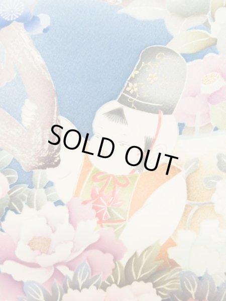 画像14: L0727S  振袖 女性用着物  シルク(正絹) 淡い 薄い 桃色, 童子 【中古】 【USED】 【リサイクル】 ★★☆☆☆ (14)