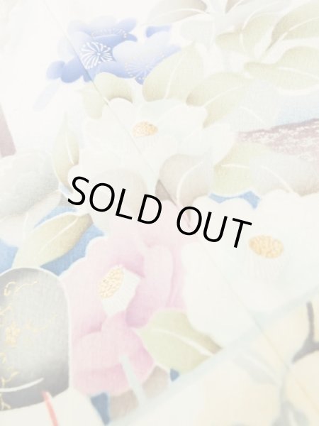 画像19: L0727S  振袖 女性用着物  シルク(正絹) 淡い 薄い 桃色, 童子 【中古】 【USED】 【リサイクル】 ★★☆☆☆ (19)