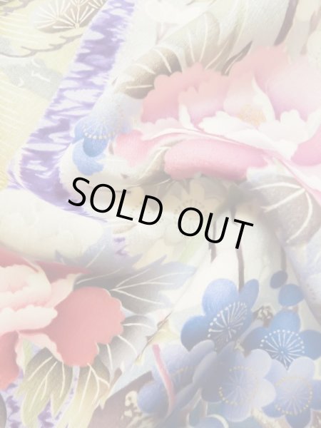 画像25: L0727S  振袖 女性用着物  シルク(正絹) 淡い 薄い 桃色, 童子 【中古】 【USED】 【リサイクル】 ★★☆☆☆ (25)