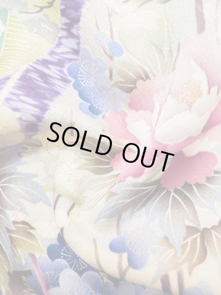 画像26: L0727S  振袖 女性用着物  シルク(正絹) 淡い 薄い 桃色, 童子 【中古】 【USED】 【リサイクル】 ★★☆☆☆ (26)