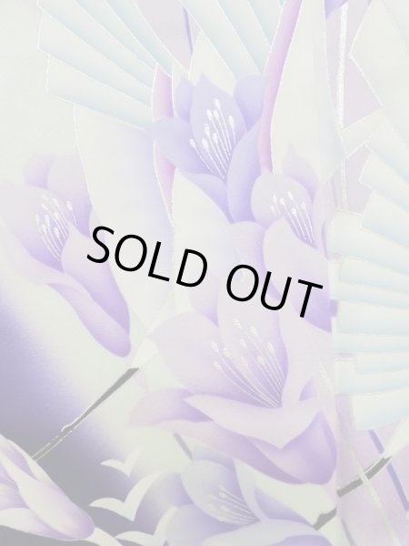 画像11: L0727U  振袖 女性用着物  シルク(正絹)  鮮やか 紫色, りんどう 【中古】 【USED】 【リサイクル】 ★★★☆☆ (11)