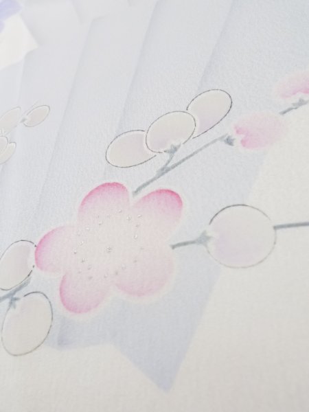 画像16: L0727X  振袖 女性用着物  シルク(正絹)  薄い 紫色, ぼたん 【中古】 【USED】 【リサイクル】 ★★☆☆☆ (16)