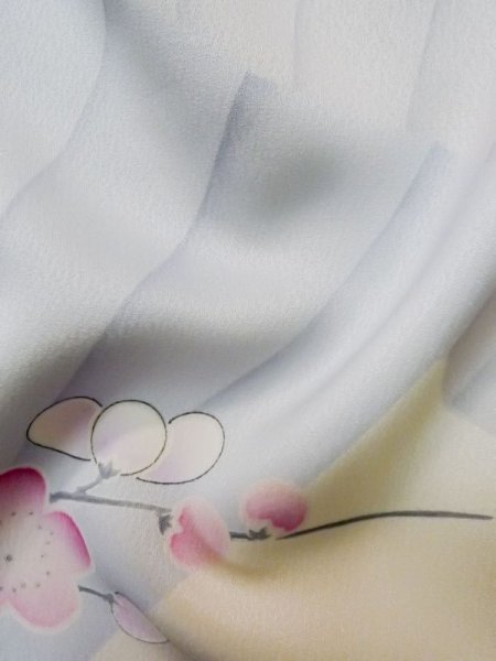 画像18: L0727X  振袖 女性用着物  シルク(正絹)  薄い 紫色, ぼたん 【中古】 【USED】 【リサイクル】 ★★☆☆☆ (18)