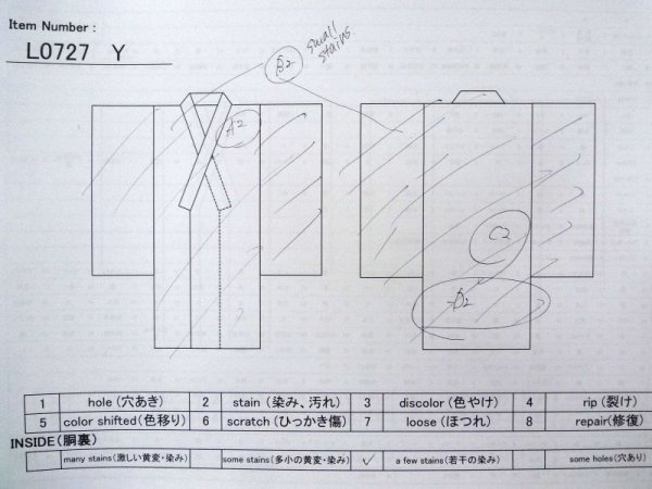 画像17: L0727Y  振袖 女性用着物 レア柄 シルク(正絹) 淡い 薄い 黄色, あやめ 【中古】 【USED】 【リサイクル】 ★★☆☆☆ (17)