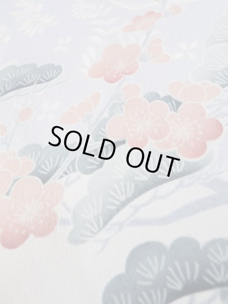 画像21: L0727Z  振袖 女性用着物 几帳、貝桶柄 シルク(正絹)  鮮やか 青, ぼたん 【中古】 【USED】 【リサイクル】 ★★☆☆☆ (21)