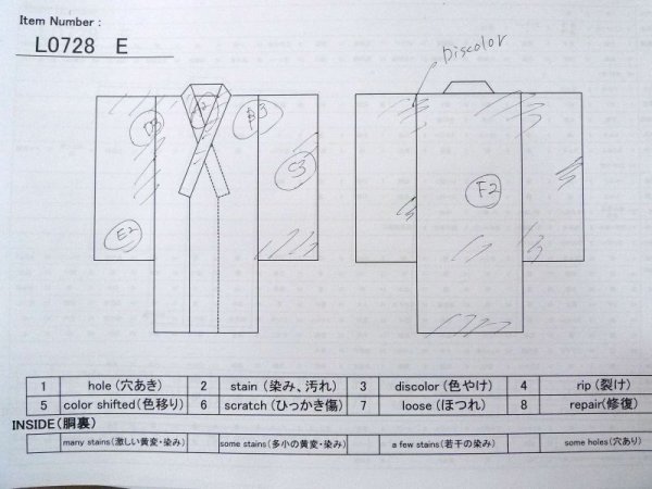 画像23: L0728E  振袖 女性用着物  シルク(正絹)   オフ ホワイト, 花 【中古】 【USED】 【リサイクル】 ★★☆☆☆ (23)