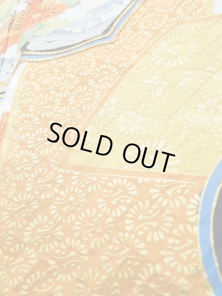 画像15: L0728F  振袖 女性用着物  シルク(正絹)   オフ ホワイト, 桜 【中古】 【USED】 【リサイクル】 ★★★☆☆ (15)