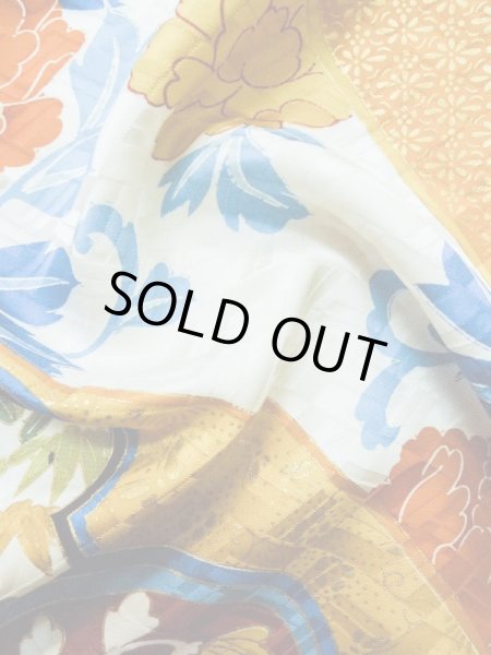 画像19: L0728F  振袖 女性用着物  シルク(正絹)   オフ ホワイト, 桜 【中古】 【USED】 【リサイクル】 ★★★☆☆ (19)